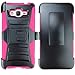 Galaxy Grand Prime Case, ATUS  Heavy Duty Holster  Kick Stand Case with Swivel Belt Clip For Samsung Galaxy Grand Prime + Stylus Pen (BLACK/PINK)