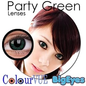 Party Green Big Eyes Contact Lenses (Pair)