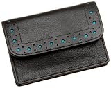 Cross Autocross AC200-1A Women's Money Wallet Collection Folded Card Case (Black/Turquoise)