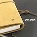 American-Made Classic Leather Writing Journal with Wood Bookmark, Refillable 5x8, 224 Lined Pages (Taupe Brown with Umbrella Icon)