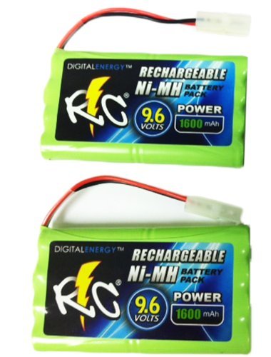 Pack of 2 true energy 9.6v/1600mah ni-mh rc car batteri…