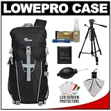 Lowepro Photo Sport Sling 100 AW Digital SLR Camera Backpack Case (Black) + Photo/Video Tripod + Nikon Cleaning Kit for Nikon D3100, D3200, D5000, D5100, D7000, D700, D800, D4 Digital SLR Cameras