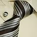 Brown striped tie for men birthday present man handmade silk neckties cuff links set 5155