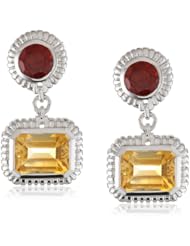 Sterling Silver Gemstone Drop Earrings, 0.75"