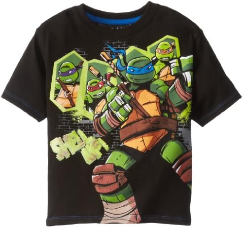 Teenage Mutant Ninja Turtles Little Boys' Turtles Shell Up Tee, Black, 5/6
