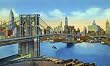 Brooklyn Bridge, ca. 1945 - Fine-Art Gicl??e Photographic Print - 8"x10" Enlargement from a Classic Vintage Postcard