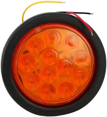 HQRP 5.25" Round 12 Amber LED Truck Trailer Marker Turn Brake Stop Tail Light plus HQRP UV Meter