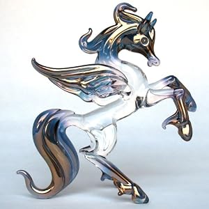 Hand Blown Glass Pegasus Figurine