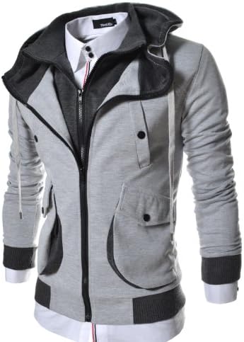 TheLees Men's Slim Fit Hood Cotton Jacket