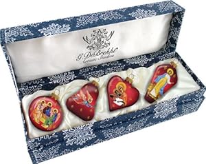 #!Cheap G. Debrekht Small Icon Ornament Glass Ornament, 2-Inch, Set of 4