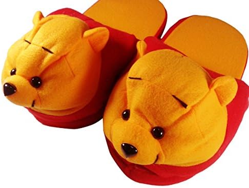 Gangtoys Disney Winnie the Pooh Soft Plush Slippers Shoes for Women Men Adult, 8 D(m) Us"