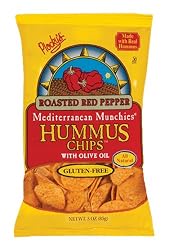 Plocky's Hummus Chips, Roasted Red Pepper, 3-Ounce Bags (Pack of 12)
