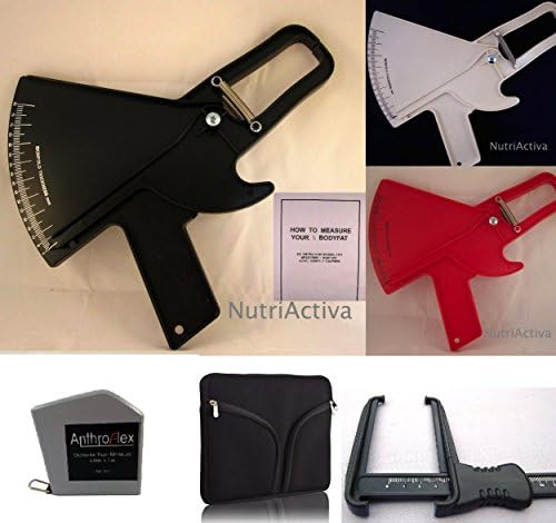 Slim Guide Skinfold Caliper Anthropometry Kit w/ Anthropometer, Tape, Case (White)