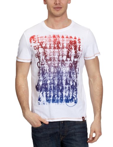 MUSTANG Jeans Herren T-Shirt Regular Fit 6822-1607, Gr. 48 (M), Wei&szlig; (white 200) Preisvergleich