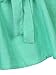 Persun Women's Green V Neck Bow Tie Belt Short Sleeve Flared Blouse