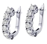2.80 CT TW Large Diamond Hoop Earrings in 14K White Gold