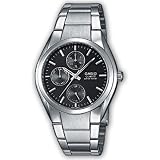 Casio Men's MTP1191A-1A Black Silvertone Analog Bracelet Watch