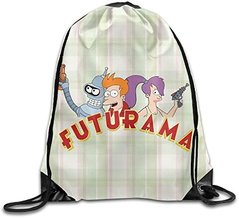 MDSHOP Futurama Logo With Characters Drawstring Backpack Sack Bag