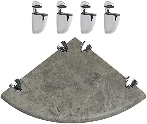 Silver Marble Corner Shelf with Bracket