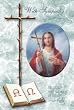 Religious Sympathy Cards - Sacred Heart of Jesus with Thorned Cross - Laminated with Gold Foil Embossed Medal Design - Appropriate Prayer Included