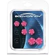 8mm 9mm 12mm Pink Glitter Flower Stud Earrings Set