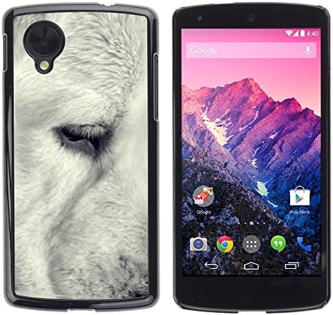 MOVEWAY Smartphone Case Back Lovely Dog Picture Image Black Edge Cover For LG Google Nexus 5 - black white retriever muzzle snout dog