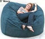 Product details for 5' Large Navy Sac Foof Bean Bag Chair Love Seat