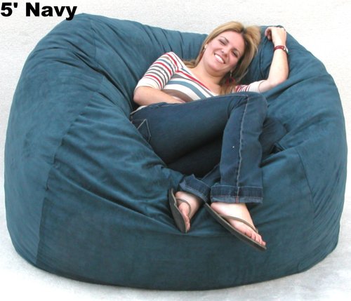 Kitchen: 5' Large Navy Sac Foof Bean Bag Chair Love Seat