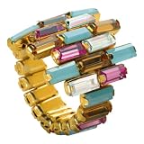 Structural Ring, multi-coloured/gold-plated, S