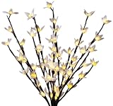Gerson Everlasting Glow 20-Inch Battery Operated Forsythia Branch, White