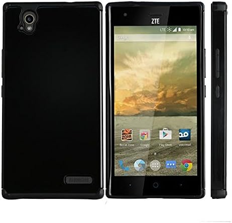 XYZ® ZTE Warp Elite Wallet Case N9518 (Boost Mobile) Dual Layer Protection Hybrid Slim Cover (Black on Black)