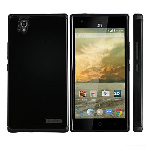XYZ® ZTE Warp Elite Wallet Case N9518 (Boost Mobile) Dual Layer Protection Hybrid Slim Cover (Black on Black)