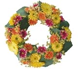 16 &acute; Cheerful Gerber Daisy Front Door Wreath - B001SAZA10