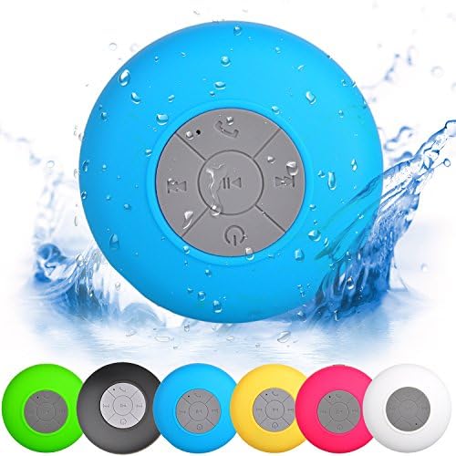 WECOME HD Water Resistant Bluetooth 3.0 Shower Speaker, Handsfree Waterproof Shower Bluetooth Portable Speaker for Showers, Bathroom, Pool, Boat, Car, Beach, &amp; Outdoor Using Blue