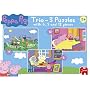 Peppa Pig Trio 3 Puzzles in a Box (6, 9 and 12 Pieces)