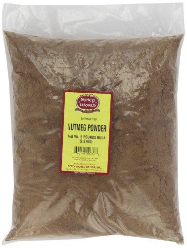 Spicy World Ground Nutmeg Powder Bulk, 5-Pounds