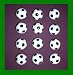 12 Black and White Engraved Soccer Foosballs