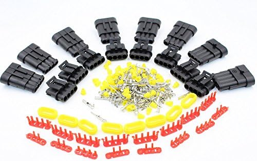 TinFmoon 8 Set Waterproof Electrical Wire Cable Connector Plug With Accessories (4 Pin)