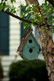 Twig Motif Rounded Wooden Birdhouse