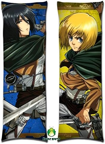 Anime WOW Anime Dakimakura hugging pillow jr Mikasa Ackerman Armin Arlart Attack on Titan(150x50cm)