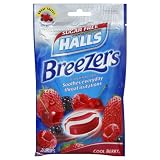 Halls Breezers Throat Drops, Pectin, Sugar Free, Cool Berry, 20 ct.