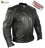 Men's Executioner Armored Black Racer Motorcycle Jacket - Size : Large