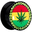 5/8" Rasta Pot Leaf Acrylic Stash Plug