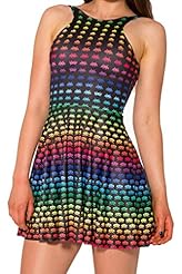 2015 Polyester/Spandex Pleated Stretchy Scoop Neck Skater Dress 