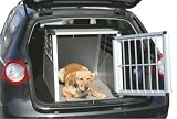 mobile Alu-Transportbox für Hunde in 2 Größen wählbar: 75x55x50cm oder 92x65x65cm, vorn und hinten abgeschrägt, mit Gitter-Tür Aluminium-Käfig-Auto-Box Hundekäfig Aluminiumkäfig Hundebox Kfz-Alubox Aluminiumbox für Kofferraum Katzen Transportkäfig Katze Hunde leicht,stabil,sicher Hundetransportbox KfZ-Hundekäfig