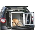 mobile Alu-Transportbox f�r Hunde in 2 Gr��en w�hlbar: 75x55x50cm oder 92x65x65cm, vorn und hinten abgeschr�gt, mit Gitter-T�r Aluminium-K�fig-Auto-Box Hundek�fig Aluminiumk�fig Hundebox Kfz-Alubox Aluminiumbox f�r Kofferraum Katzen Transportk�fig Katze Hunde leicht,stabil,sicher Hundetransportbox KfZ-Hundek�fig