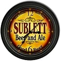 SUBLETT 'S Beer and Ale Cascading Pub Wall Clock