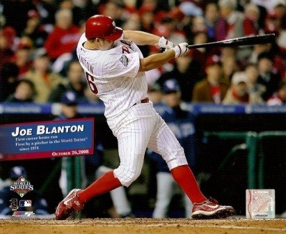 Joe Blanton Phillies World Series Homerun 8x10 Photo