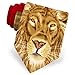 African Lions Microfiber Tie Necktie - Men's Animal Print Neck Tie