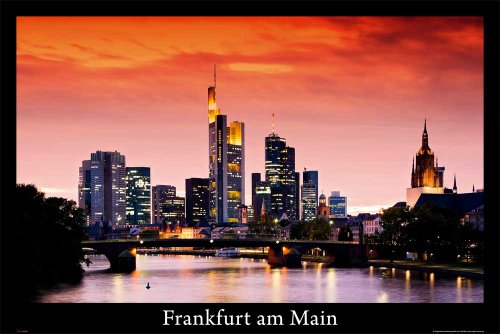 Empire 491589 Deutsche St&auml;dte - Frankfurt am Main - Skyline St&auml;dte City Poster Plakat Druck - Gr&ouml;sse 91.5 x 61 cm